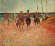 Paul Gauguin Horseman at the beach oil